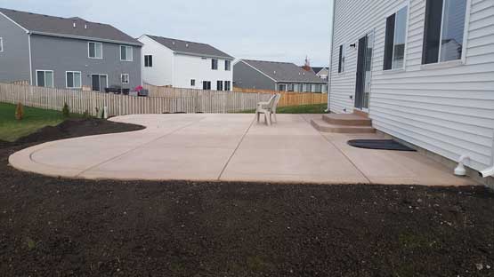 Colored Patio and Steps Back Patio